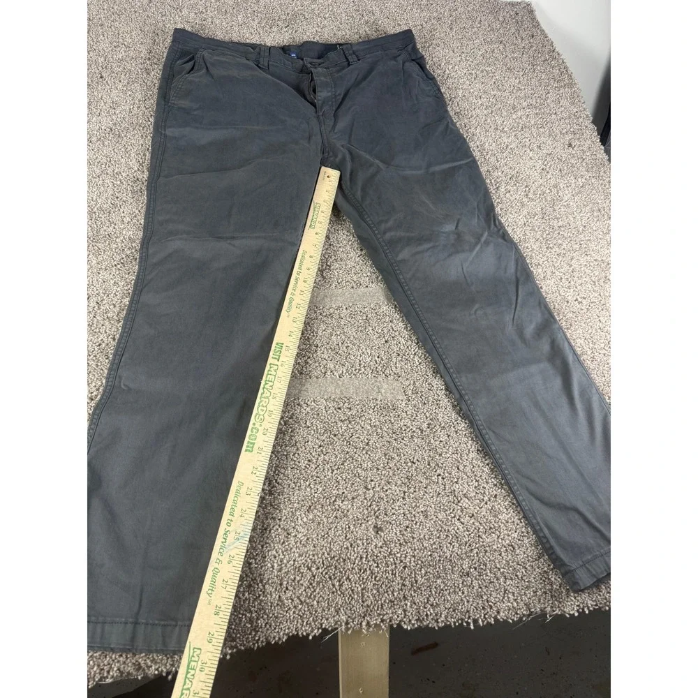 George Mens Slim Straight Chino Pants Charcoal‎ Gray 40x32 Flat Front Trousers